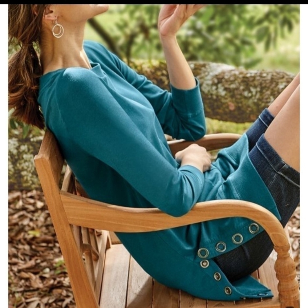 Soft Surroundings make it snappy pullover tunic